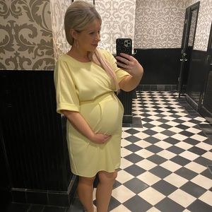 ASOS Yellow Crepe Maternity Dress